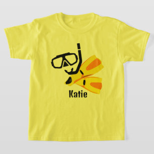 Diving Snorkel Fins Custom Girls Kinder T-Shirt