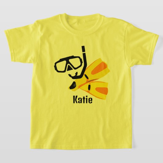 Diving Snorkel Fins Custom Girls Kinder T-Shirt (Laagn)