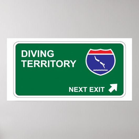 Diving Volgende Afsluiten Poster (Voorkant)