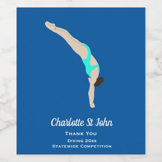 Diving Wijn Etiket (Enkel label)