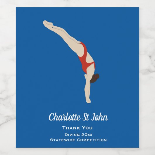 Diving Wijn Etiket (Enkel label)