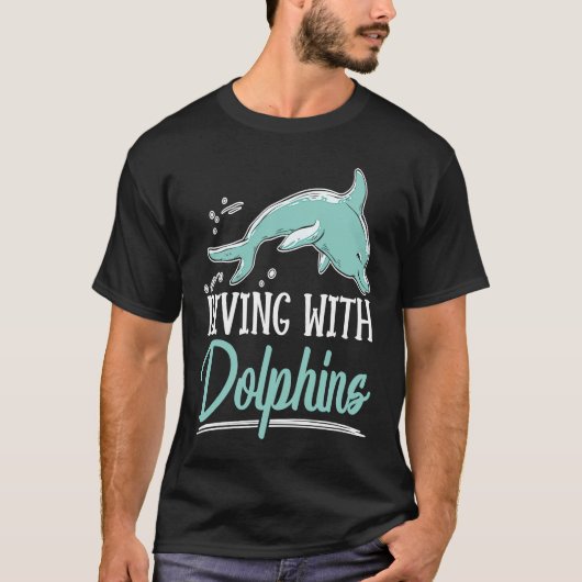 Diving With Dolphins Marine Biology Underwater Ani T-shirt (Voorkant)