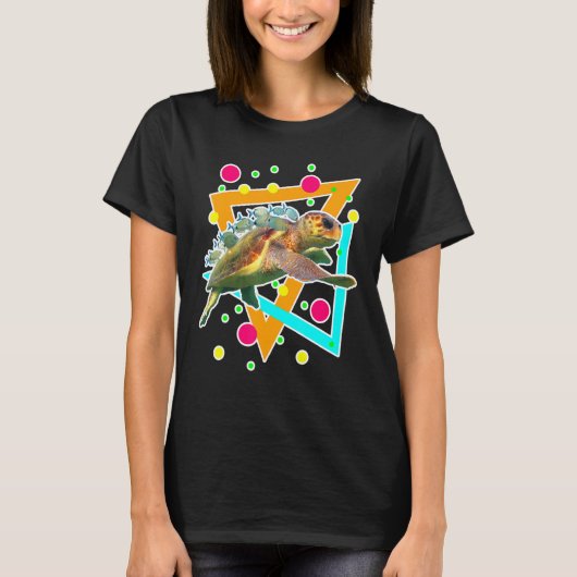 Diving Zee Cute Turtle Fish Scuba Diver Ocean T-shirt (Voorkant)