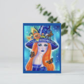 Divinia Colorful Halloween witch van Renee Lavoie Briefkaart (Staand voorkant)