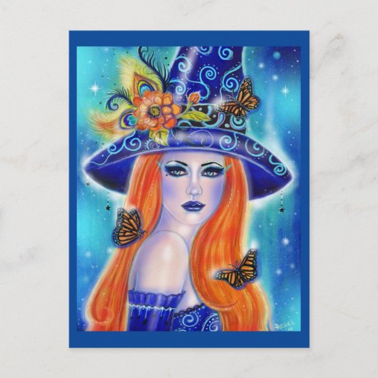 Divinia Colorful Halloween witch van Renee Lavoie Briefkaart (Voorkant)