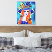 Divinia Colorful Halloween witch van Renee Lavoie Canvas Afdruk (Insitu (Slaapkamer))