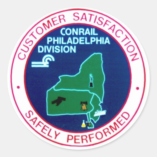 Divisie Conrail Railroad Philadelphia Ronde Sticker (Voorkant)