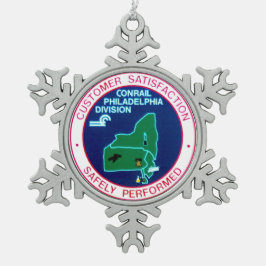 Divisie Conrail Railroad Philadelphia Tin Sneeuwvlok Ornament