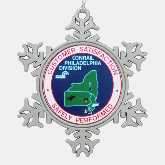 Divisie Conrail Railroad Philadelphia Tin Sneeuwvlok Ornament (Voorkant)