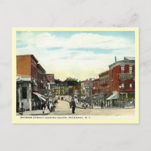 Division St., Peekskill, Vintage van New York Briefkaart