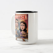 Divorce Announcement on Mug Tweekleurige Koffiemok (Voorkant links)
