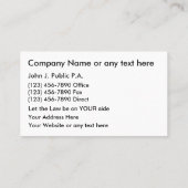 Divorce Attorney Visitekaartjes (Achterkant)