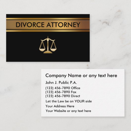 Divorce Attorney Visitekaartjes (Voorkant / Achterkant)