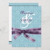 Divorce Celebration - Blue and Paars Damask Kaart (Voorkant / Achterkant)