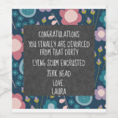 Divorce Celebration custom Wijn Etiket (Enkel label)