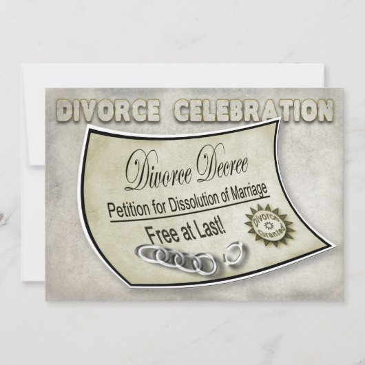 DIVORCE CELEBRATION INVIATION - DECREE KAART (Voorkant)