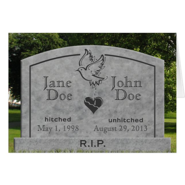 Divorce - de Kaart van RIP - veranderingstekst (Voorkant Horizontaal)