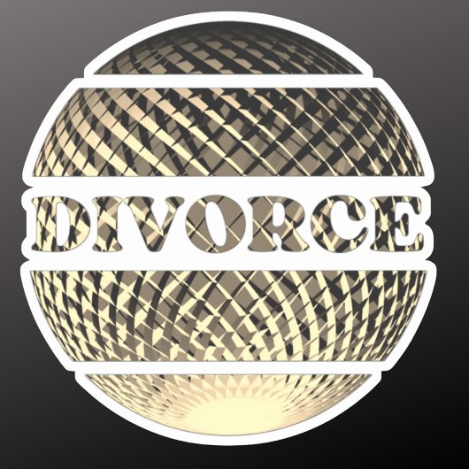 Divorce decoration gold platinum sticker
