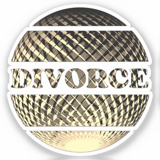 Divorce decoration gold platinum sticker (Voorkant)