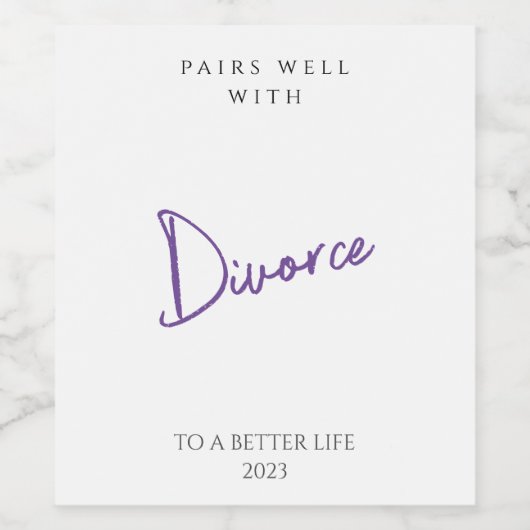 Divorce Funny Custom Sjabloon Label Wijn Etiket (Enkel label)