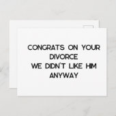 Divorce Gefeliciteerd Briefkaart (Voorkant / Achterkant)
