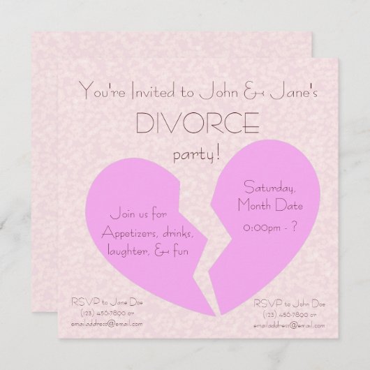 Divorce Kaart (Voorkant / Achterkant)