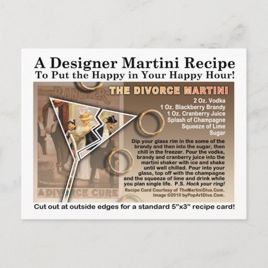 Divorce Martini Recipe Briefkaart (Voorkant)