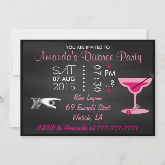 Divorce Party-alkboard Kaart (Achterkant)
