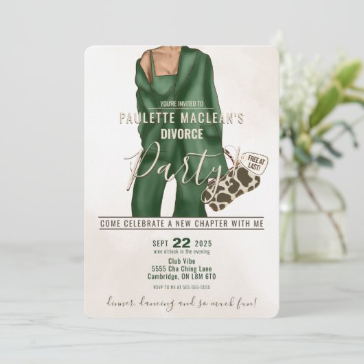 Divorce Party Celebration Invitation Kaart (Staand voorkant)