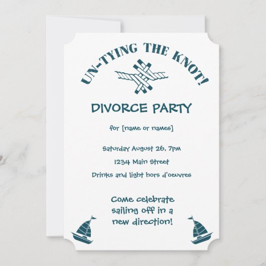 Divorce Party grappig Ontkoppelen van Uitnodiging (Voorkant)