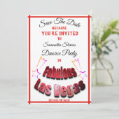 Divorce Party in Las Vegas Fabulous Stars - Save The Date (Staand voorkant)