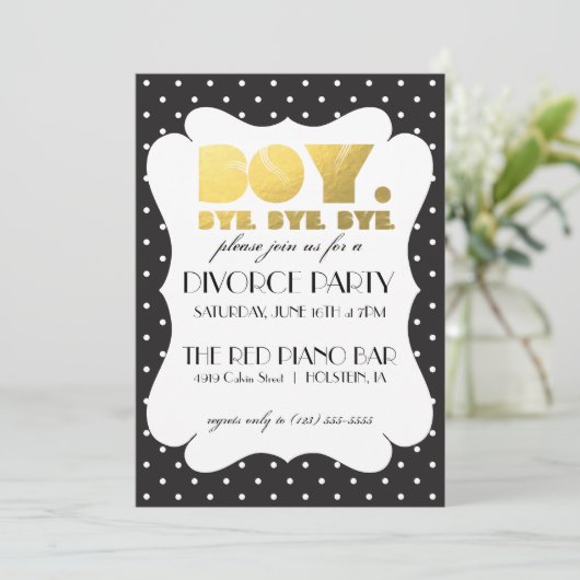 Divorce Party Invitation - Boy Dag Kaart (Staand voorkant)