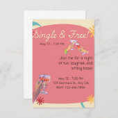 Divorce Party Invitation I'm free RSVP Kaartje (Voorkant / Achterkant)