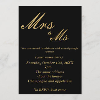 Divorce Party nodigt uit Kaart