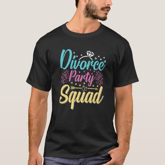 Divorce Party Support Squad Celebration Mannen Vro T-shirt (Voorkant)