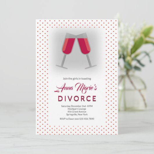 Divorce Toast Invitation Kaart (Staand voorkant)