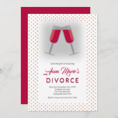 Divorce Toast Invitation Kaart (Voorkant / Achterkant)