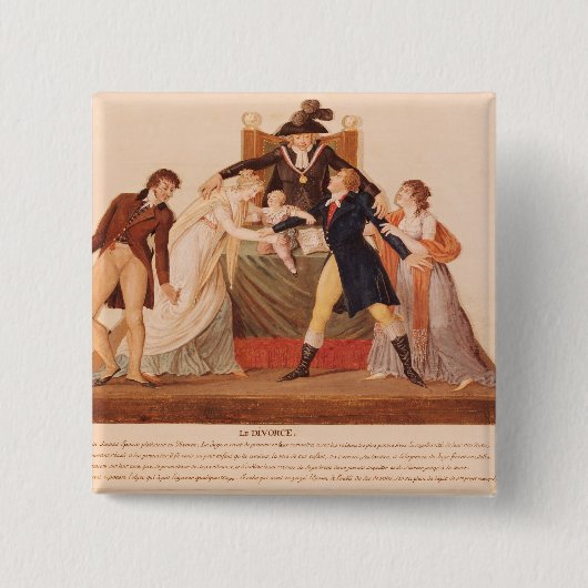 Divorce. Verzoening Vierkante Button 5,1 Cm (Voorkant)