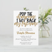 Divorce | Zwarte en gouden Pop op de Champagne Kaart (Staand voorkant)