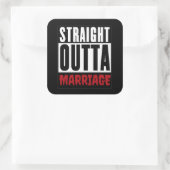 Divorcee Gift - Straight Outta Marriage Vierkante Sticker (Tas)
