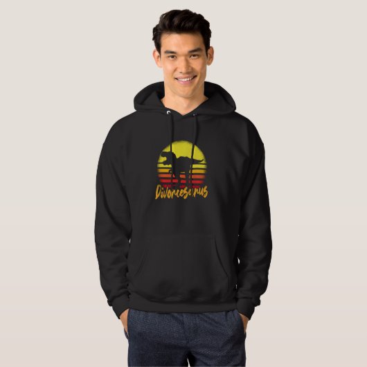 Divorcesaurus Dinosaur Just Divorce Party Hoodie (Voorkant volledig)
