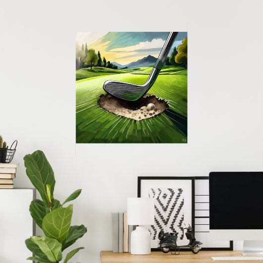 Divot King - Golf Art Print (Thuiskantoor)