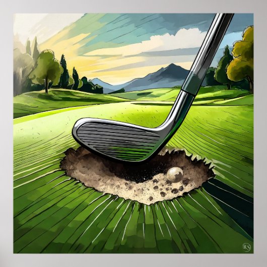 Divot King - Golf Art Print (Voorkant)