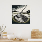 Divot King - Golf Art Print (Keuken)