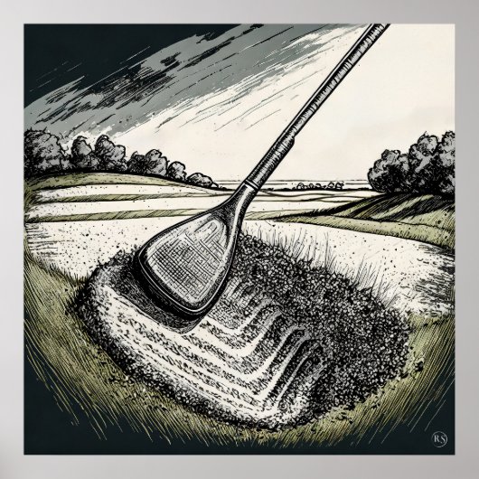 Divot King - Golf Art Print (Voorkant)