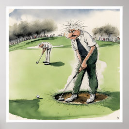 Divot Trouble - Golfprint Poster