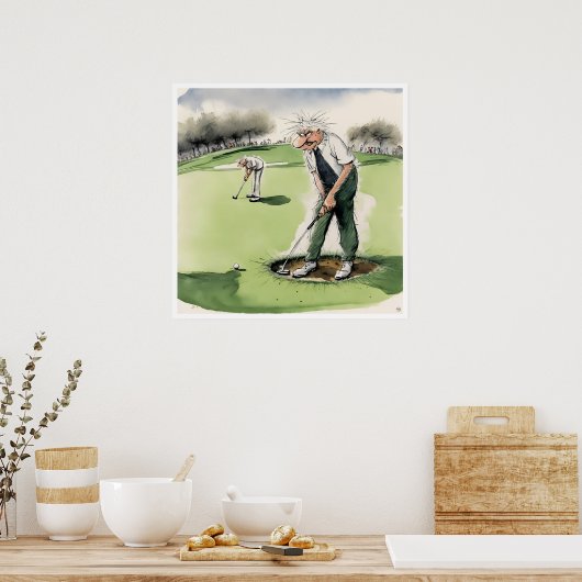 Divot Trouble - Golfprint Poster (Keuken)