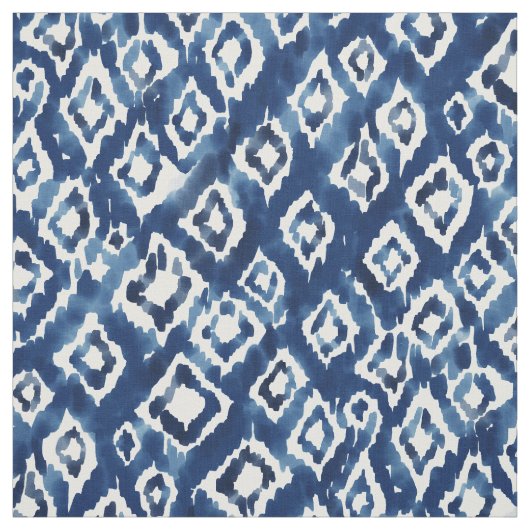 DIVVY UP DIAMONDS Geo Indigo Boho Ikat Stof (Swatch)
