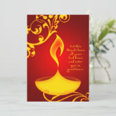 diwali begroet : elegant licht kaart (Staand voorkant)