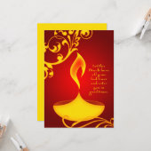 diwali begroet : elegant licht kaart (Voorkant / Achterkant in situ)